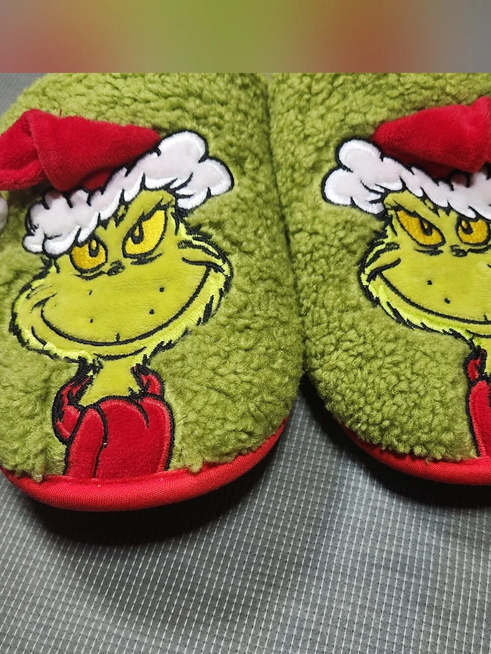 Dr. Seuss The Grinch Christmas Slipper Size L 11-12 Pre-owned